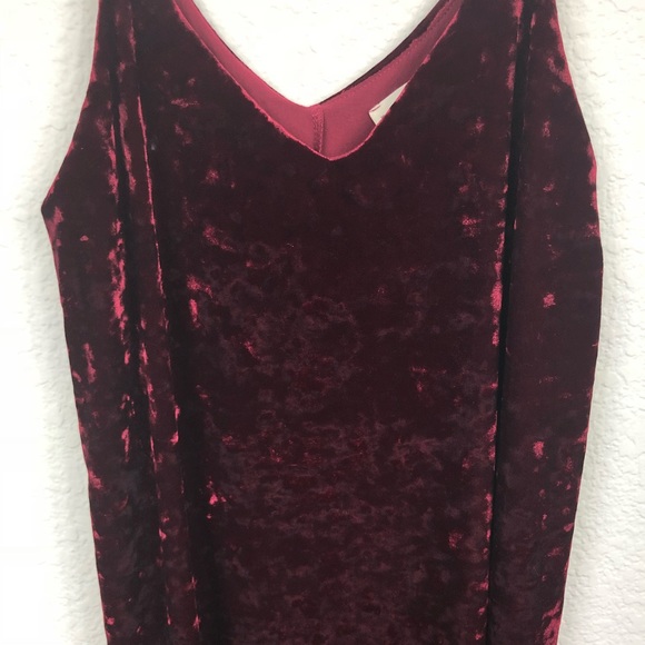 Anthropologie Wasabi + Mint Red Velvet Tank Dress - Picture 6 of 8